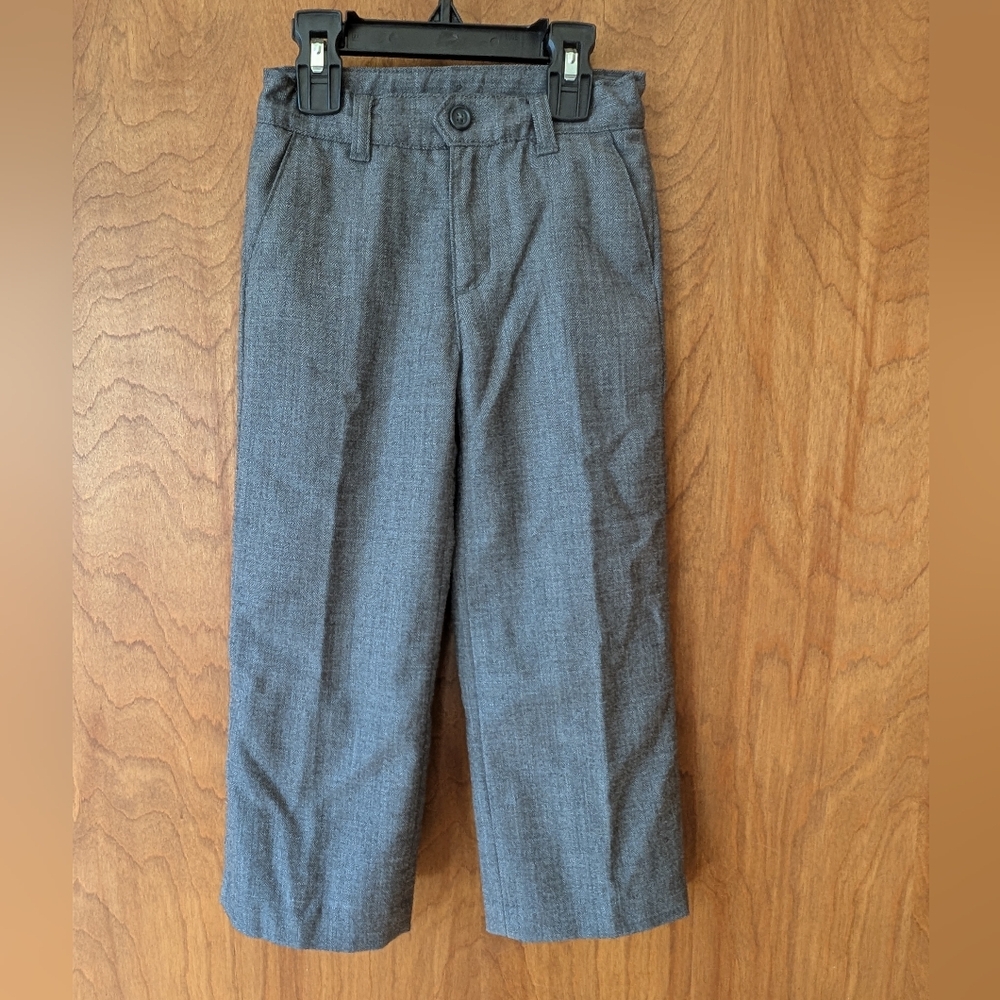 Janie and Jack Toddler Grey Herringbone Wool Blend Suit Pants